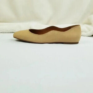 Lucky Brand 9.5M Dellie Tan/Camel Slip On Square Toe Women's Leather Flats